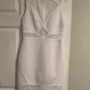 Express White Backless Mesh Dress